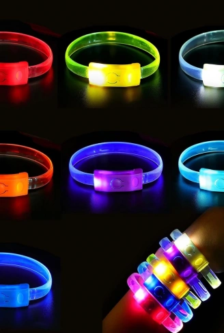 Festival &amp;amp; Parti LED Bileklik Baskı Yapılabilir 3 Farklı Mod Işıklı 1 Adet (4940)