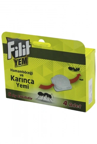 FİLİT  4PCS  KARINCA - HAMAM BÖCEK  YEMİ   6AY ETKİLİ - İSTASYON   YEM: 1.5GR X 4AD.=6GR (4940)