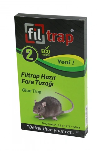 FİLTRAP  2PCS  HAZIR FARE TUZAK  PLASTİK LEVHA=YAPIŞKANLI   11 X19.8CM   2 X 25GR (4940)