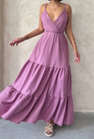 Fırfırlı katlı elbise s255049