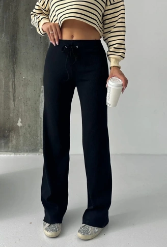 Fit comfort siyah salaş pantolon A6011