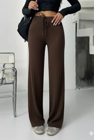 Fitilli şardonlu pantolon kahve a4058