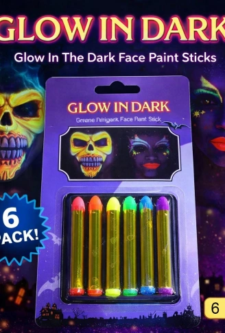 Fosforlu Glow Parti Boyası 6’lı – Karanlıkta Parlayan Yüz Boyası (4940)