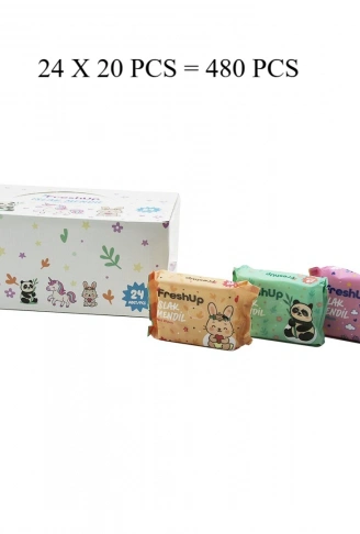 FRESHUP MİNİ 24X20PCS = 480 PCS CEP ISLAK MENDİL MİX (4940)
