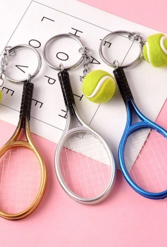 Gerçekçi Tenis Raketi Tasarımlı Şık Anahtarlık Kolye Çanta Süsü Tennis Keychain (4940)
