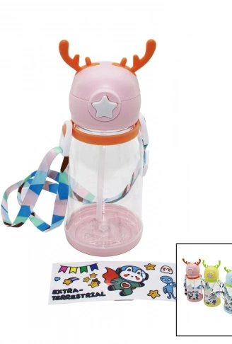 GEYİK MODELİ PİPETLİ ÇOCUK MATARA SULUK ASKI İPLİ (4940)