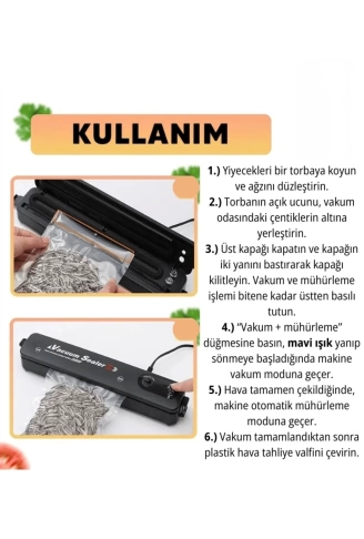 Gıda Vakum Ve Mühürleme Makinesi- Yiyecek Tazeliği Koruma Ev Ve Restoran İçin ( Lisinya )