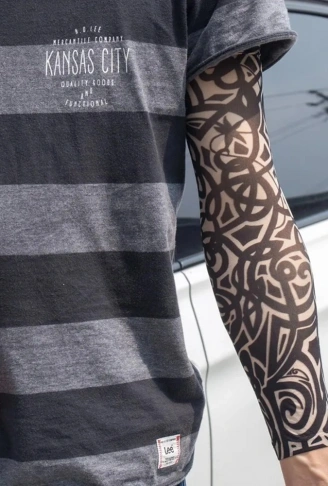 Giyilebilir Kol Dövmesi Çorap Dövme 3D Baskılı Kol Bacak Dövme 2 Adet Model 13 (4940)