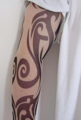 Giyilebilir Kol Dövmesi Çorap Dövme 3D Baskılı Kol Bacak Dövme 2 Adet Model 22 (4940)