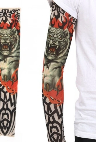 Giyilebilir Kol Dövmesi Çorap Dövme 3D Baskılı Kol Bacak Dövme 2 Adet Model 3 (4940)