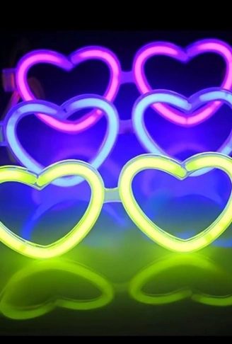 Glow Kalpli Fosforlu Gözlük 6’lı Renkli Set – Neon Parti (4940)