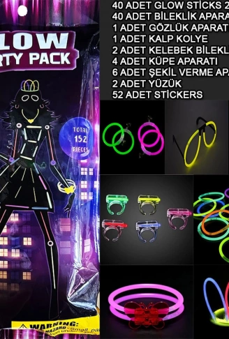 Glow Parti Seti 152 Parçalık Lüks Glow Kostüm Seti (4940)