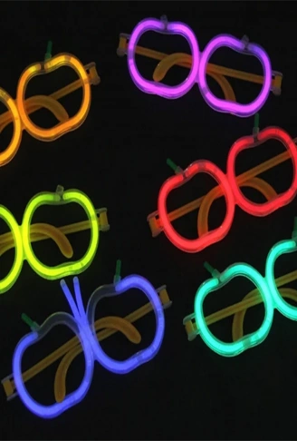 Glow Stick Elma Gözlük - Glow Partisi Gözlüğü - Glow Stick Gözlük 12 Adet (4940)