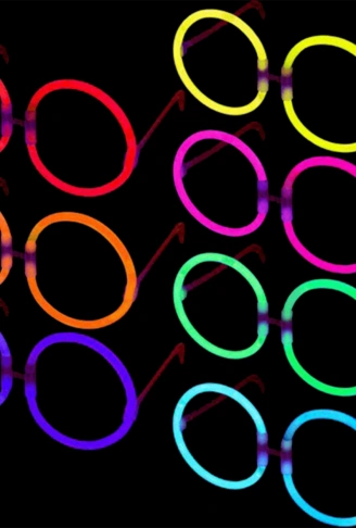 Glow Stick Parti Gözlüğü Glow Partisi Yuvarlak Şekilli Fosforlu Gözlük 6 Adet (4940)