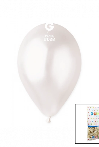 GM-110-28 METALİK - BEYAZ BALON 11&apos;&apos; - 28CM - 100 PARÇA (4940)