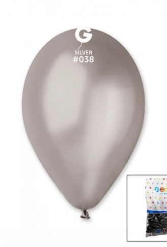 GM-110-38 METALİK - GÜMÜŞ BALON 11&apos;&apos; - 28CM - 100 PARÇA (4940)