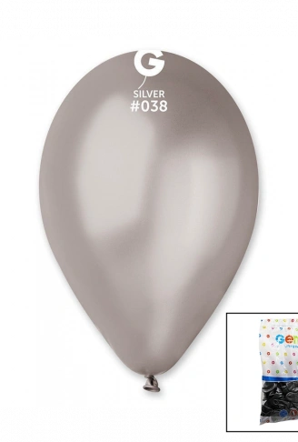 GM-110-38 METALİK - GÜMÜŞ BALON 11'' - 28CM - 100 PARÇA (4940)