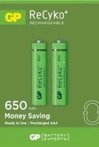 GP RECYKO 650mAh AAA ŞARJLI İNCE PİL 63C092  2Lİ KART (4940)