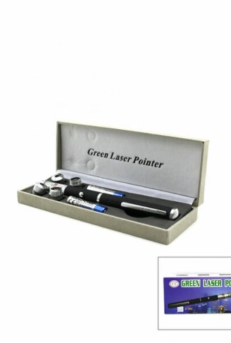 GREEN LAZER SİYAH - 5 BAŞLIKLI - PİLLİ (4940)