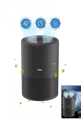 GRİ HAVA TEMİZLEME CİHAZI OTOMATİK FAN 3 KADEME FİLTRELEME LED AYDINLATMA SESSİZ UYKU MOD SAP-5507 (4940)