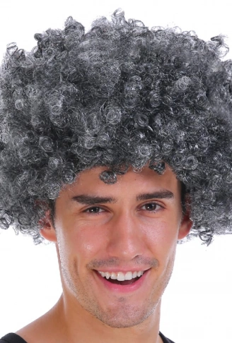 Gri Renk Kabarık Bonus Peruk Afro Takma Saç (4940)