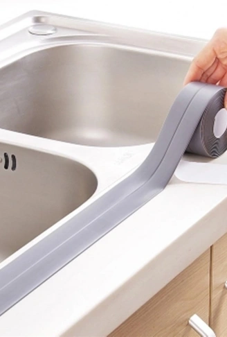 Gri Su Sızdırmaz Banyo Mutfak Lavabo Küvet İzolasyon Şerit Bant (4940)