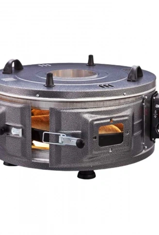 GROSS YUVARLAK DAVUL FIRIN STANDART AYARLANABİLİR TERMOSTAT = 50°C-320°C 1300W - 53CM ALÜMİNYUM TEPSİ ÖN - ÜST GÖZETLEME CAMI (4940)