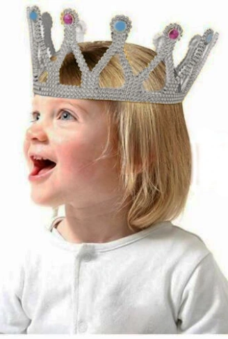 Gümüş Renk Çocuk ve Yetişkin Uyumlu Kraliçe Tacı Prenses Tacı 8X25 cm (4940)