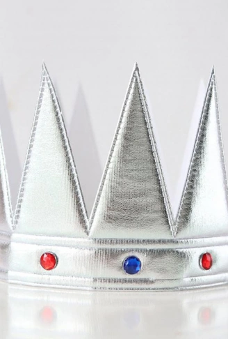 Gümüş Renk Eva Yumuşak Kral Kraliyet Tacı Yetişkin Çocuk Uyumlu 55 cm (4940)