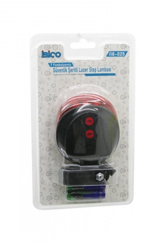 GÜVENLİK ŞERİTLİ LAZER  BİSİKLET  STOP LAMBASI   PİLLİ   7 FONKSİYONLU   SU GEÇİRMEZ (4940)