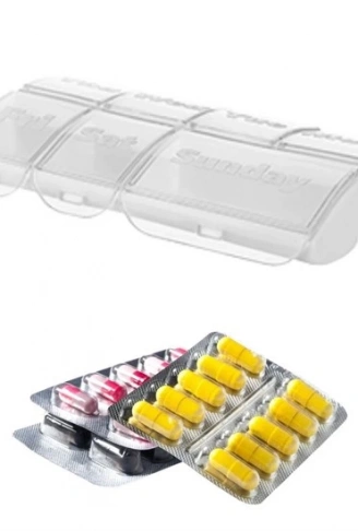 Haftalık 7 Bölmeli İlaç Saklama ve Hatırlatma Kutusu (4940)