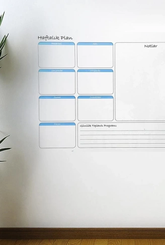 Haftalık Planlayıcı Manyetik Duvar Stickerı Takvim 70 cm x 56 cm (4940)