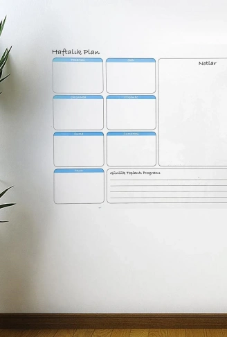 Haftalık Planlayıcı Manyetik Duvar Stickerı Takvim 70 cm x 56 cm (4940)