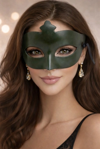 Haki Yeşil Gizemli Masquerade Maskesi (4940)