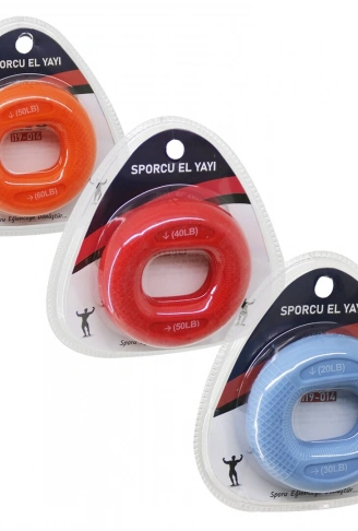 HALKA MODEL RENKLİ SPORCU SİLİKON EL YAYI ÇİFT KULLANIM = 20-30LBS - 40-50LBS - 50-60LBS (4940)