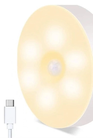 Hareket Sensörlü Usb Şarjlı Spot Lamba Mıknatıslı ve Yapışkanlı Gün Işığı Renk Led (4940)