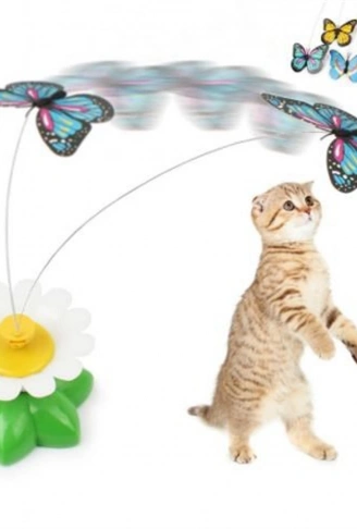 Hareketli Dönen Kelebek - Kedi Oyuncağı ( Pille Çalışır) (4940)