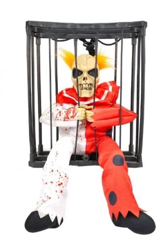 Hareketli Sesli Sensörlü Mahkum Joker İskelet Dekorasyon 22x27 cm (4940)