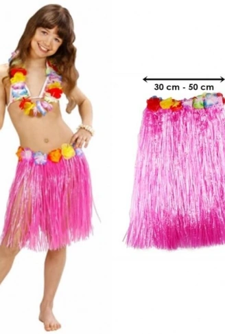Hawaii Hula Eteği Pembe Renk 40 cm (4940)