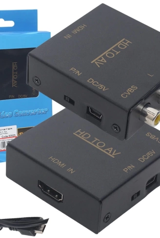 HDMI TO RCA AV ÇEVİRİCİ ADAPTÖR METAL KASA (4940)