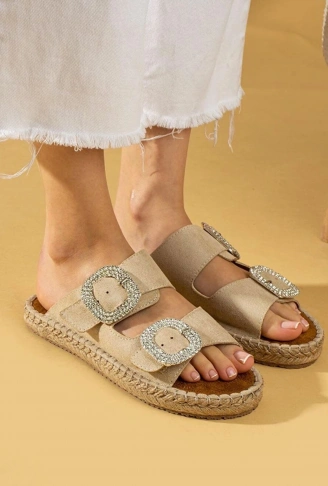 Hertas Bej Nubuk Tokalı Terlik