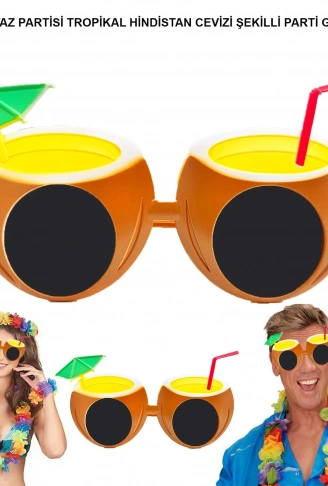 Hindistan Cevizi Tropikal Hawaii Yaza Merhaba Parti Gözlüğü (4940)