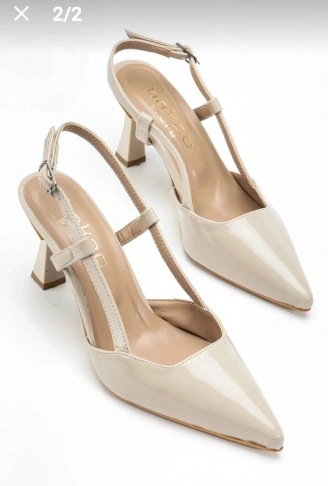 Hoost Bej Rugan Topuklu Ayakkabı