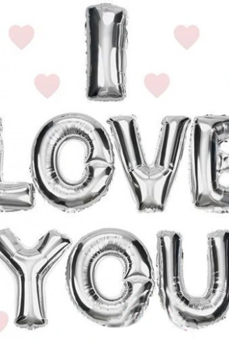I Love You Folyo Balon Gümüş Renk 35 CM (4940)