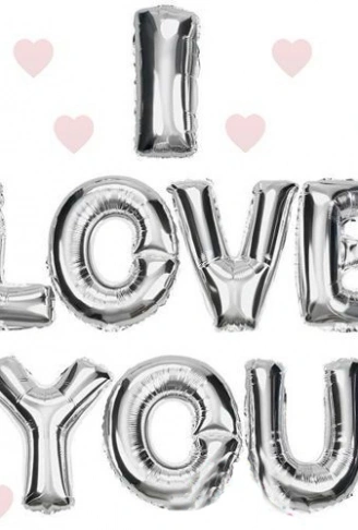 I Love You Folyo Balon Gümüş Renk 35 CM (4940)