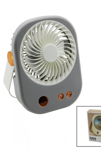 IŞIKLI MİNİ FAN MASA ÜSTÜ USB ŞARJLI 2İN1 KULP=TAŞIMA - DURUŞ 3 KADEME HIZ 15.5X12CM BJJ-565 (4940)