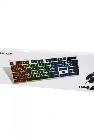 IŞIKLI   USB KABLOLU  OYUNCU KLAVYE - MOUSE  SET PL-357 (4940)