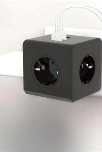 Isıya Dayanıklı Termal Akım Korumalı ve Çocuk Korumalı 3 Priz Girişli 3 USB Girişli Küp Priz (4940)