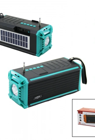 J-İPOK P-520 HASUBA HS-293 FENERLİ SOLAR PANELLİ - USB ŞARJLI BLUETOOTH FM RADYO MP3 USB - TF PLAYER 8W (4940)