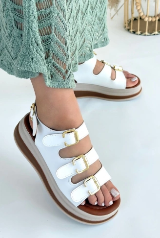 Jatay Beyaz Cilt Sandalet